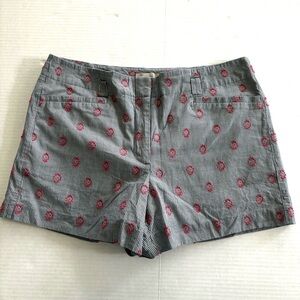Loft Striped Textured Embroidered‎ Shorts Lined Lightweight Women’s Size 6